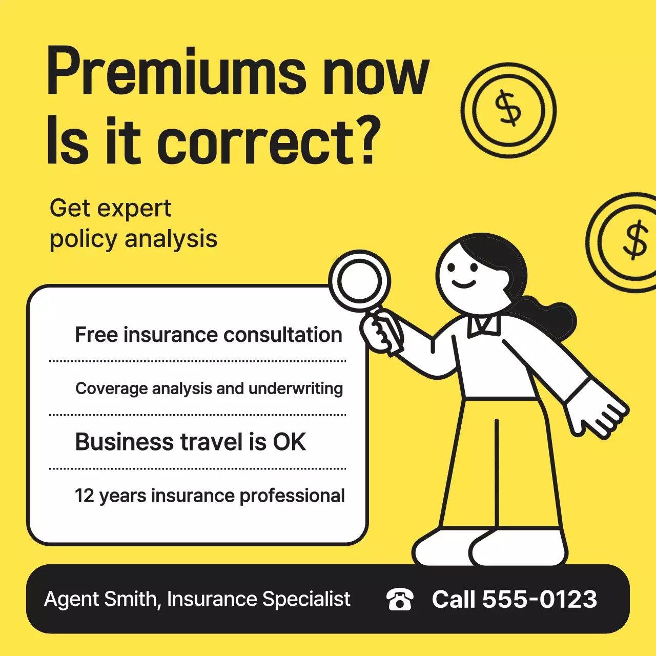 Iklan Asuransi Kuning Sederhana