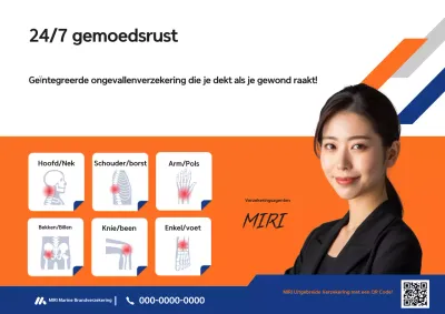 Oranje moderne, realistische geïntegreerde letseldiagnostische verzekeringsadvertentie