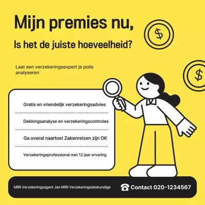 Gele eenvoudige verzekeringsadvertentie