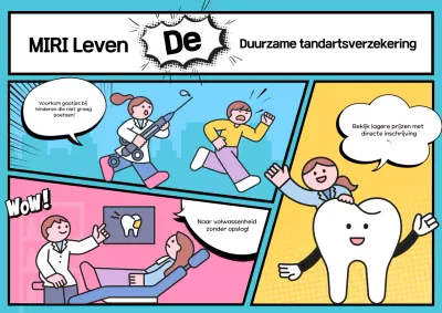 Blauwe Cartoon Verzekeringsadvertentie