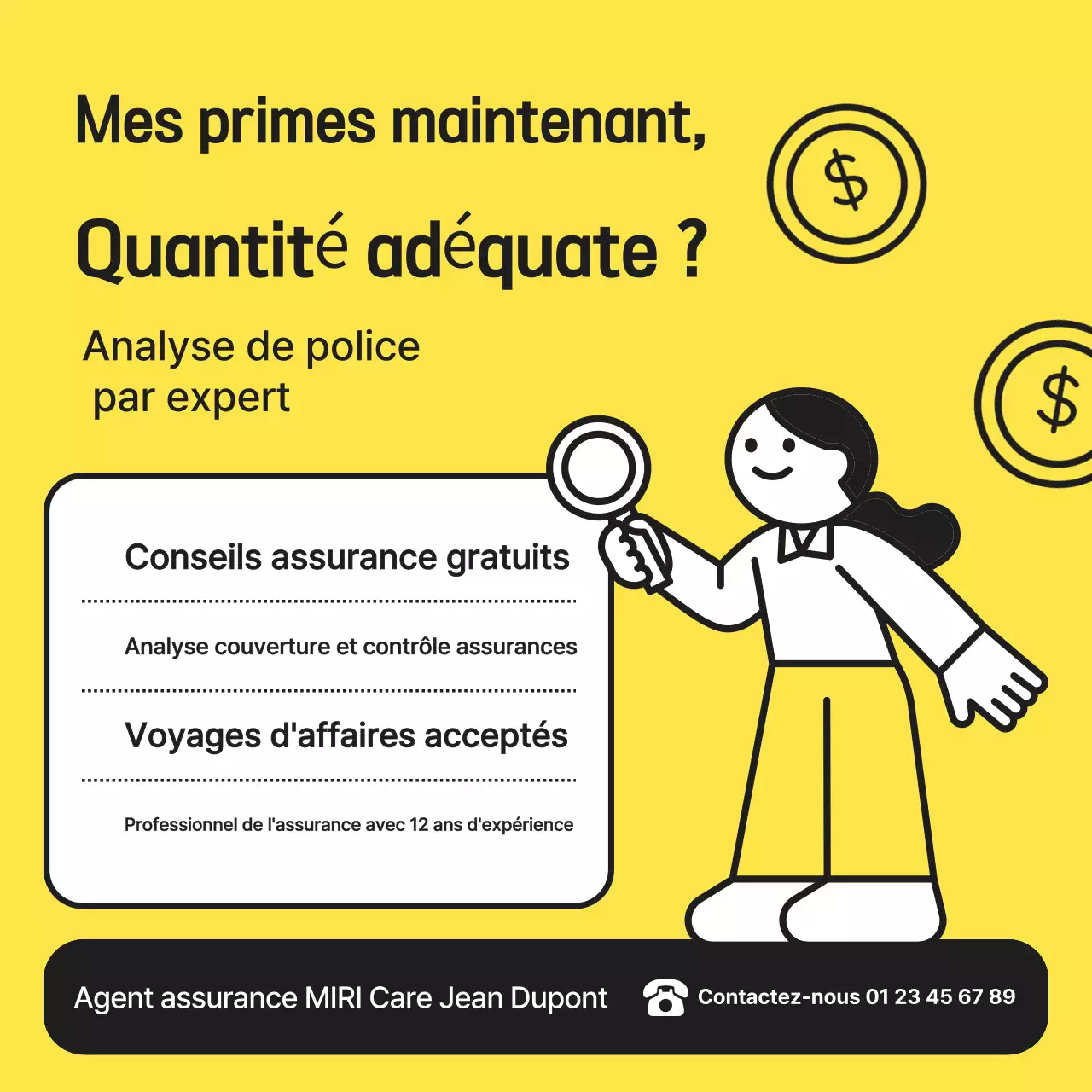 Publicité d'assurance simple jaune