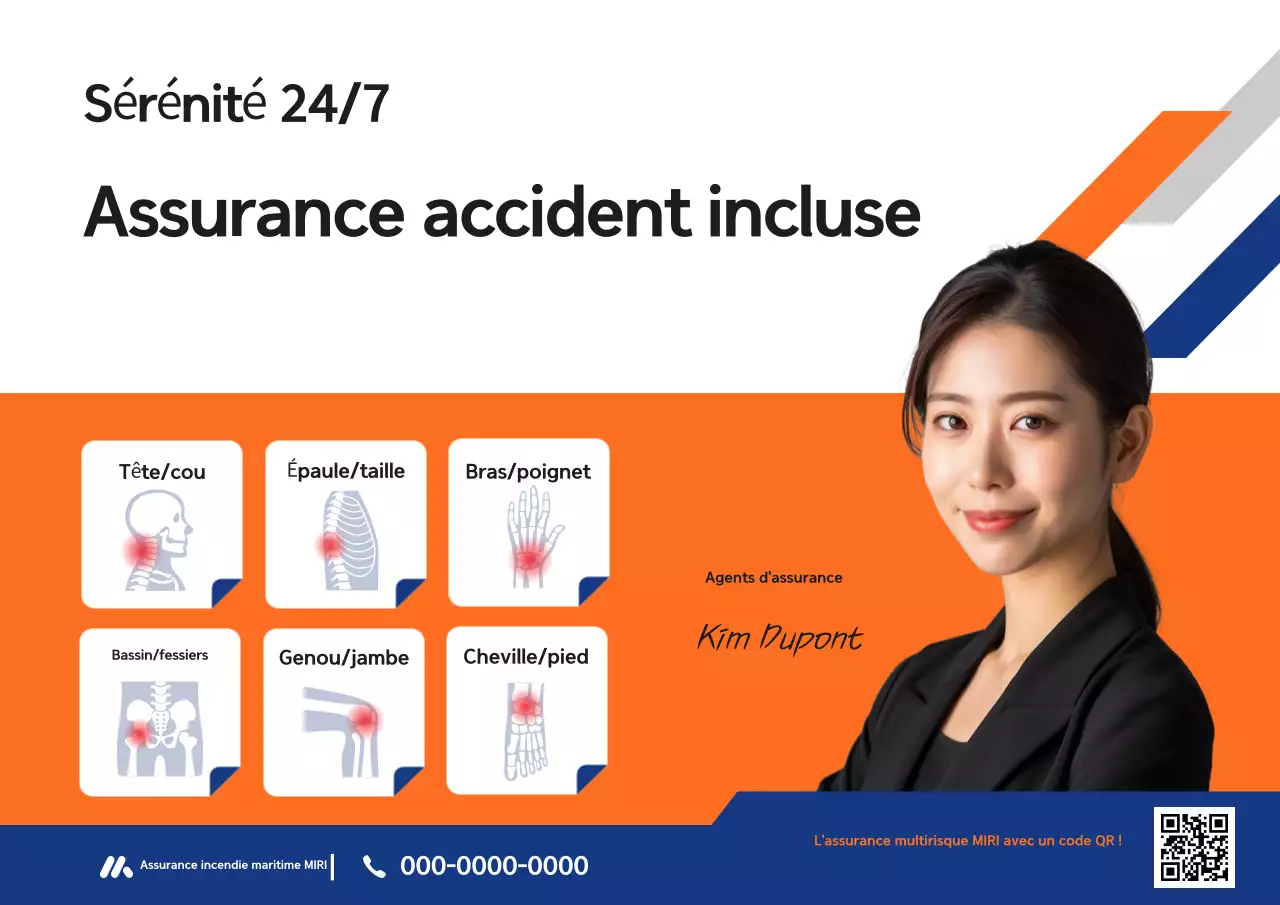 Publicité d'assurance intégrée pour le diagnostic des blessures dans la vie réelle et moderne d'Orange