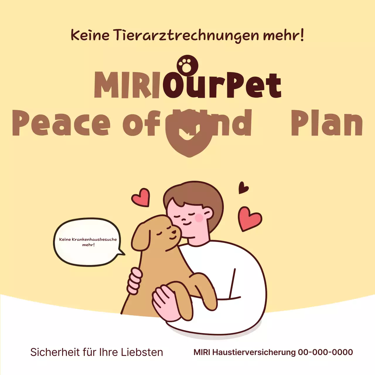 Beige Baby Haustierversicherungsanzeige