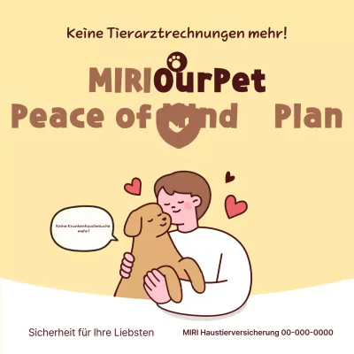 Beige Baby Haustierversicherungsanzeige