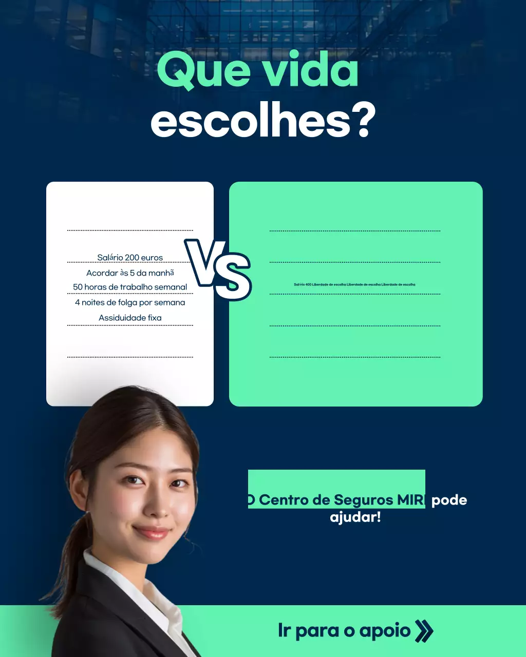 Anúncio de Carreira Moderna Azul