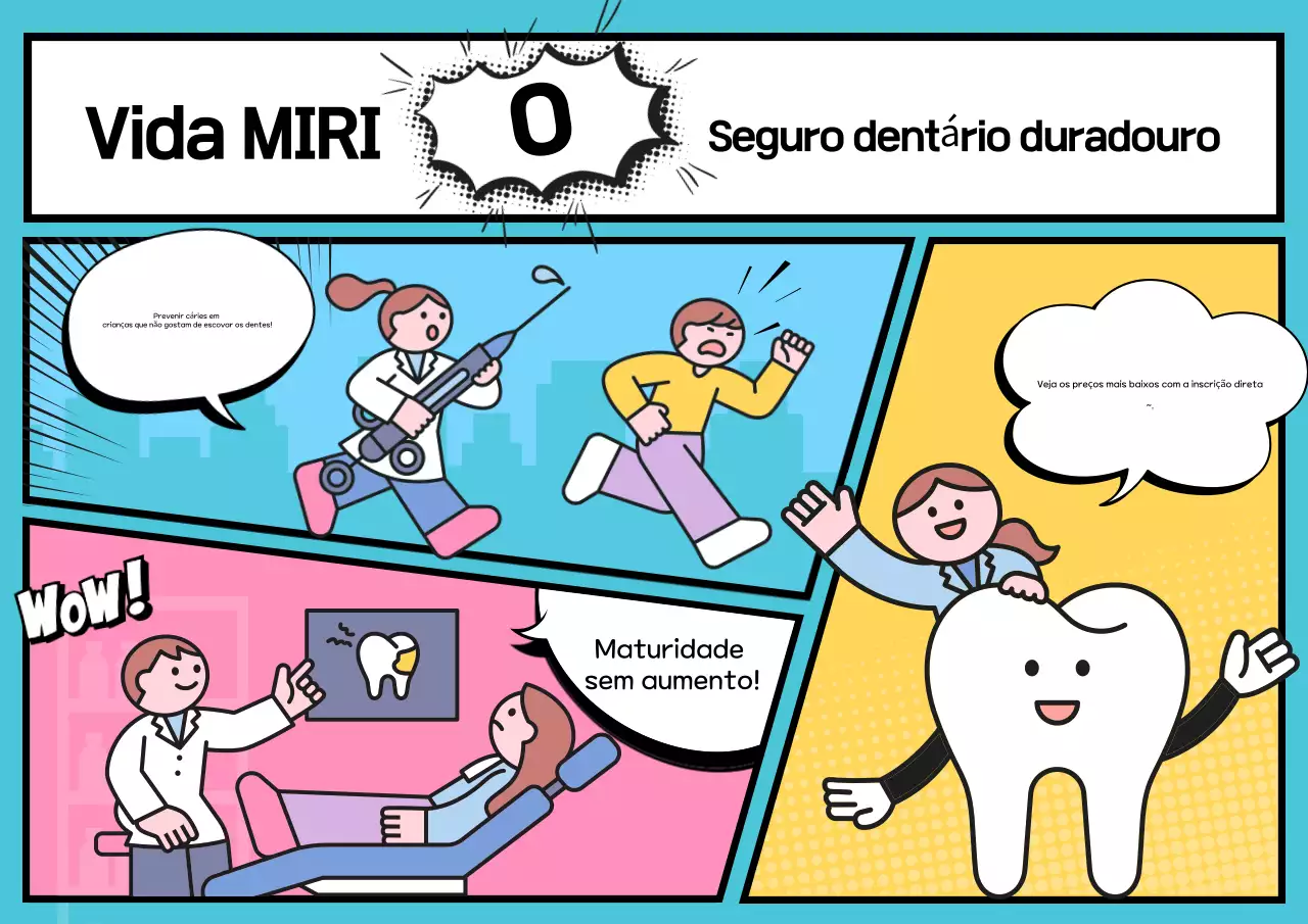 Anúncio de seguro de desenho animado azul