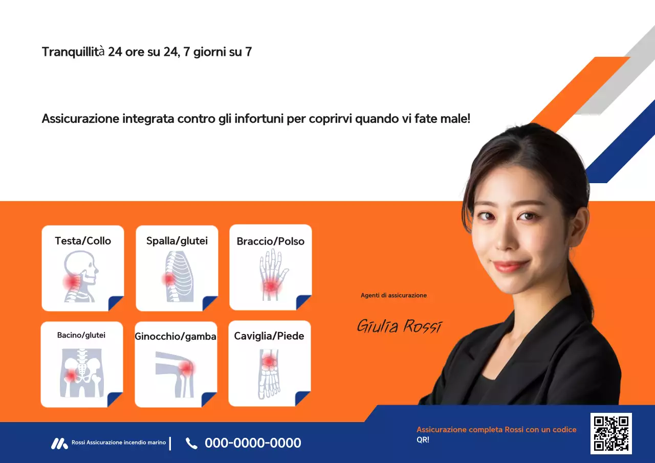 Pubblicità assicurativa per la diagnosi integrata degli infortuni nella vita reale moderna di Orange