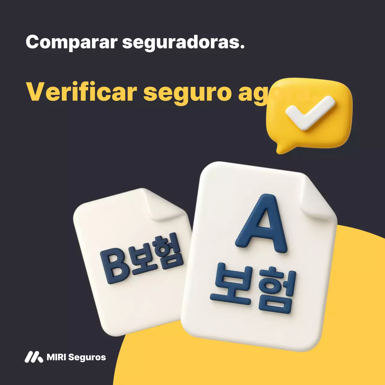 Anúncio de Seguro Moderno Preto