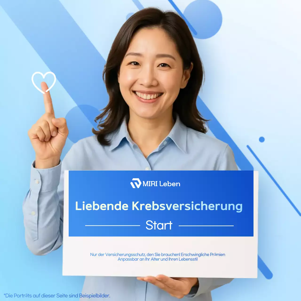 Blaue moderne Versicherungsanzeige
