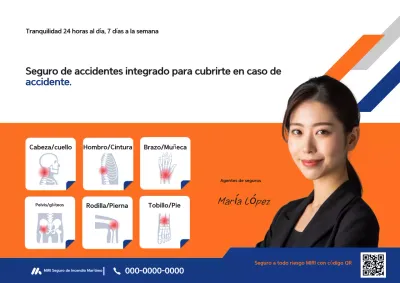 Anuncio de seguro de diagnóstico de lesiones integrado de la vida real moderno de Orange