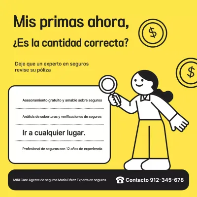 Anuncio de seguros simple amarillo