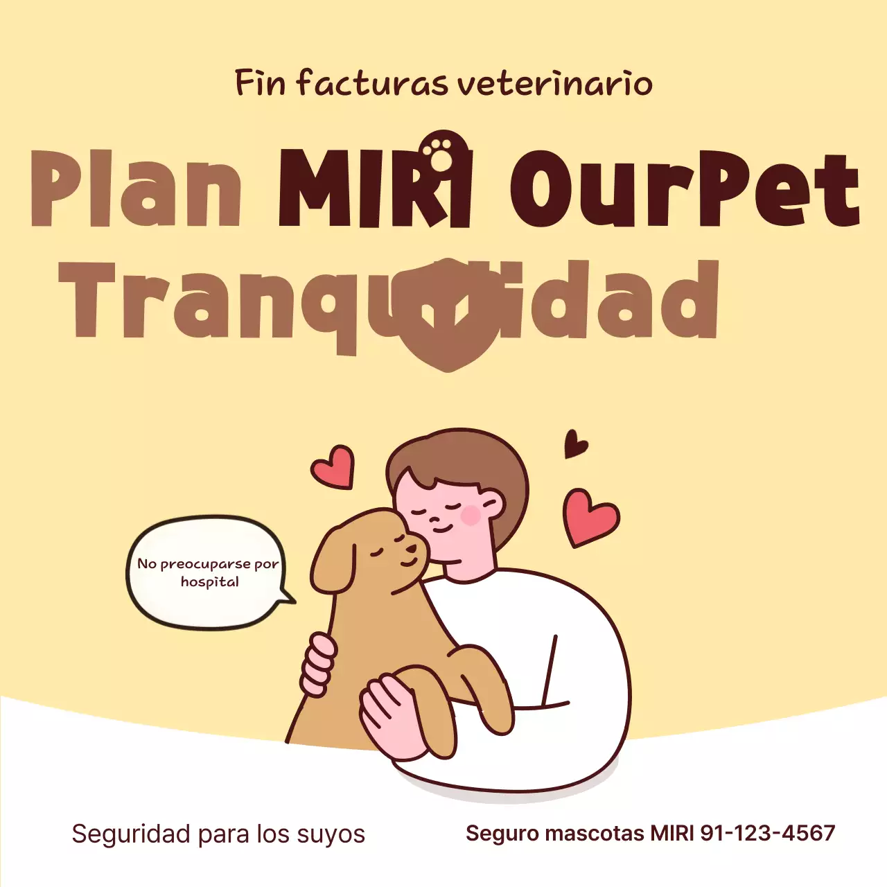 Anuncio de seguro para mascotas Beige Baby