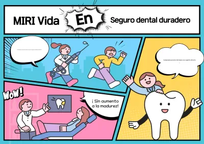 Anuncio de seguros de dibujos animados azules