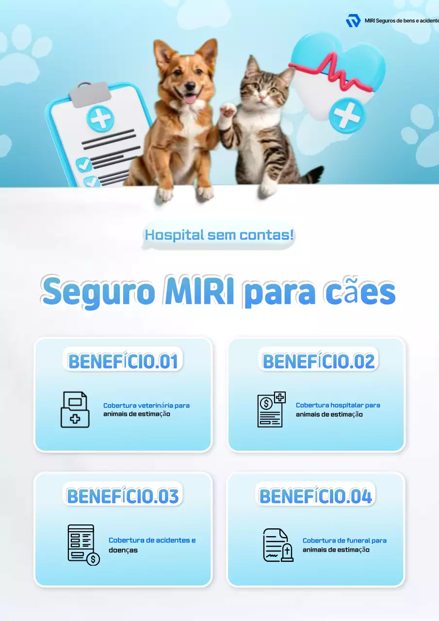 Promoção de seguro para animais de estimação fofos em azul-celeste