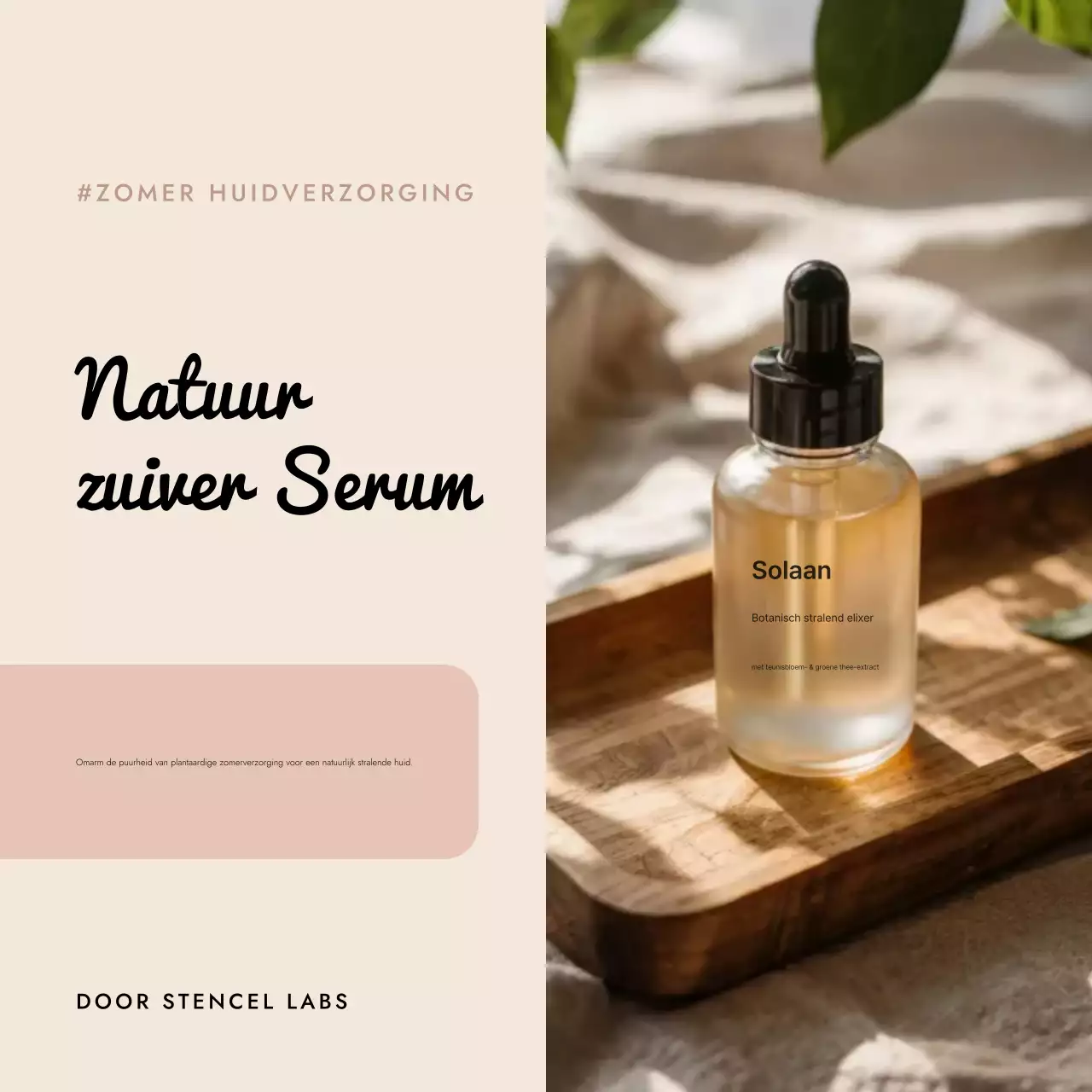 Beige natuurlijke huidverzorging promotie sociale media vierkanten