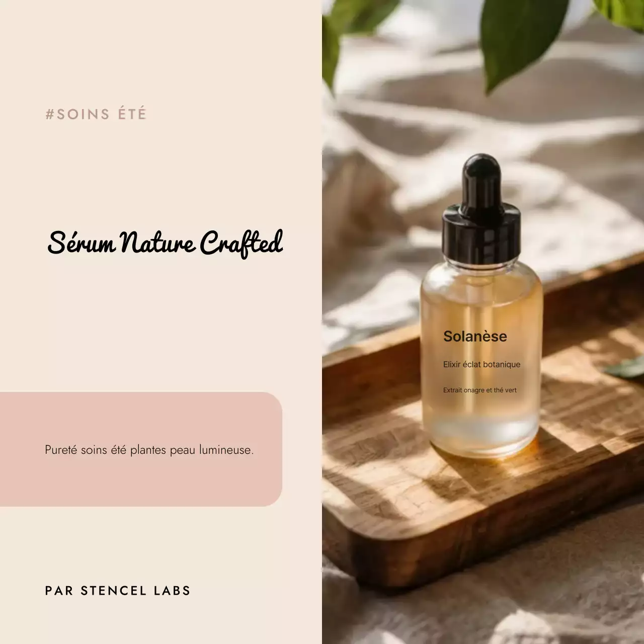 Promotion des soins de la peau naturels beiges sur les réseaux sociaux