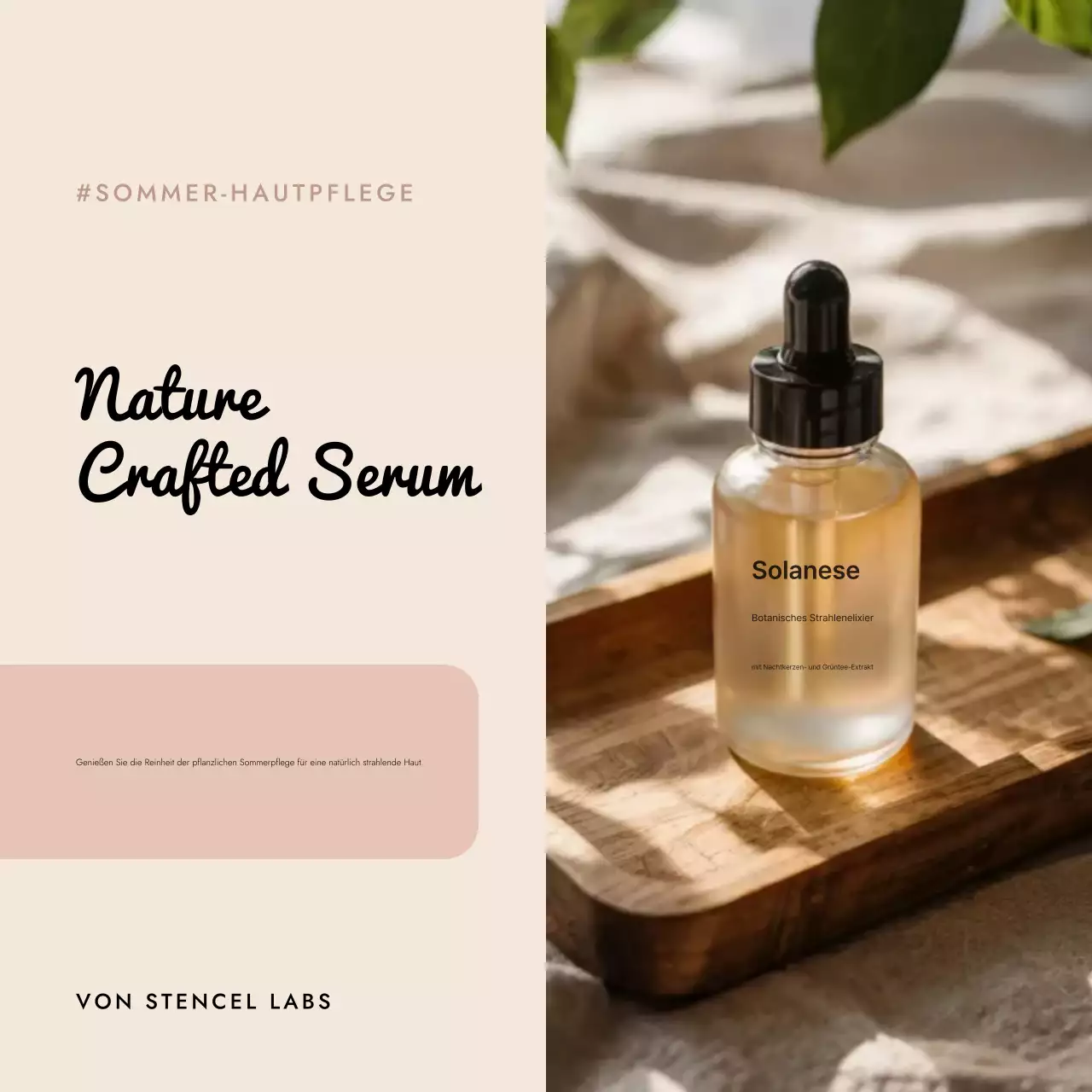 Beige Social-Media-Plätze für die Werbung für natürliche Hautpflege