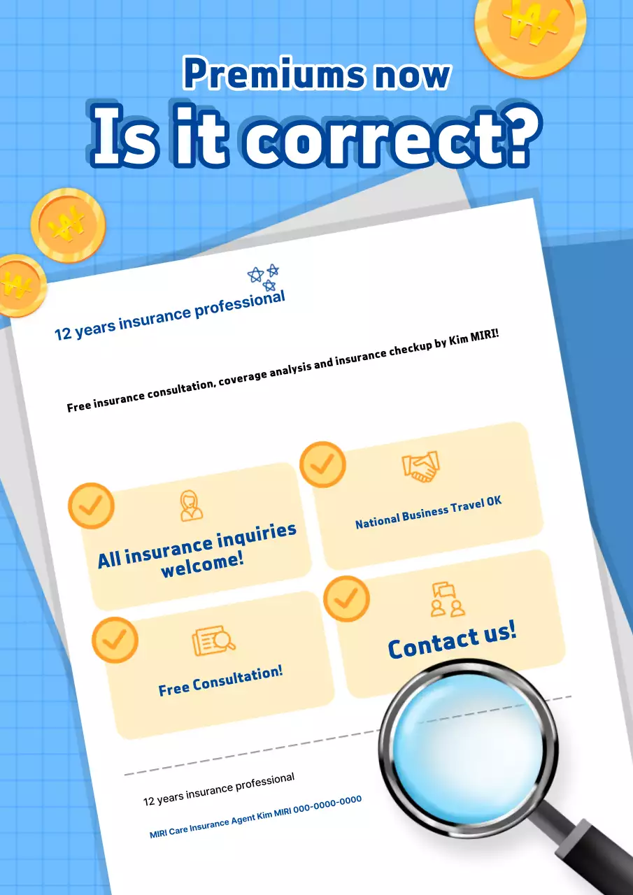 Quảng cáo tư vấn bảo hiểm hiện đại màu xanh