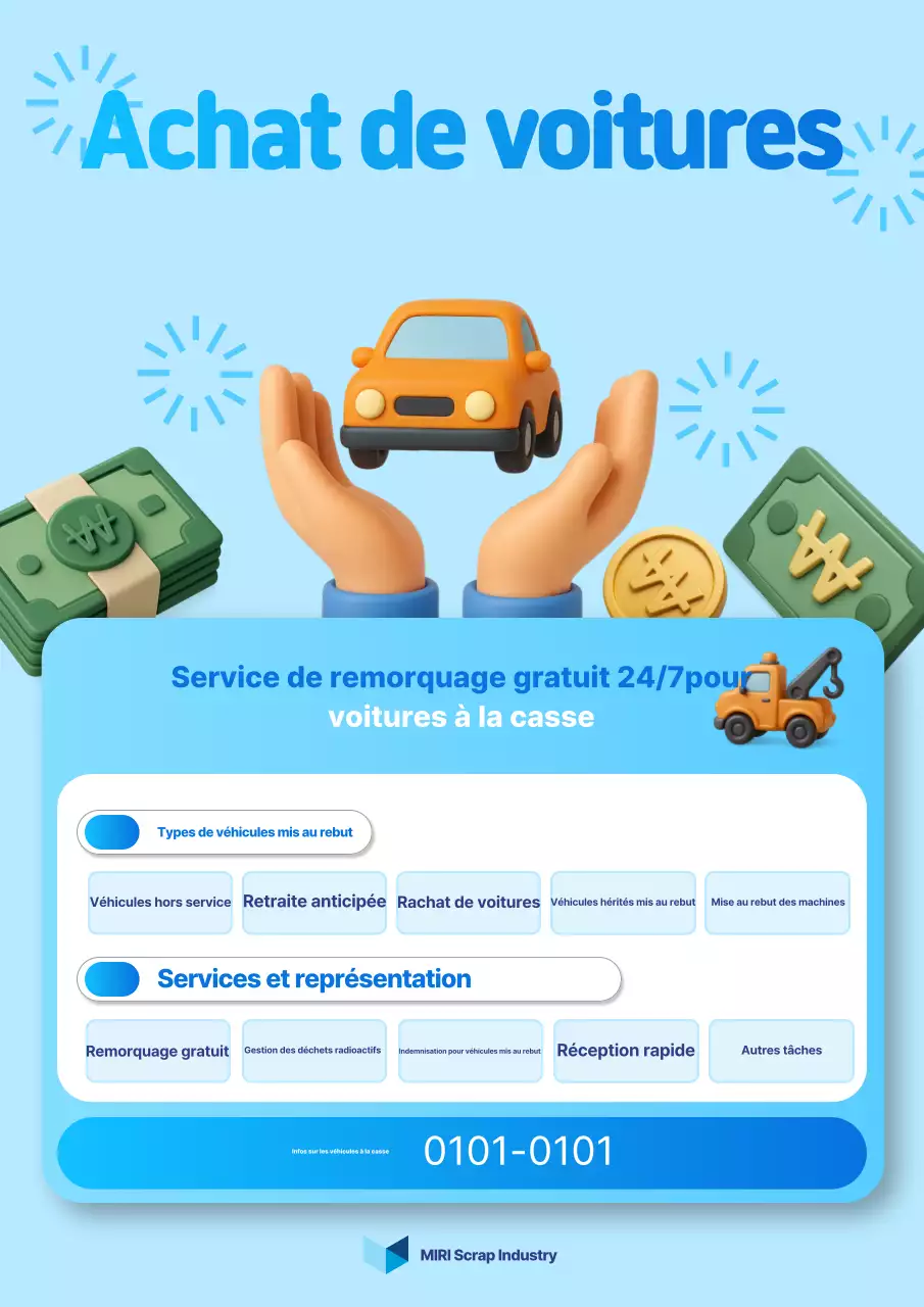 Promotion du service de voiture moderne Sky Blue