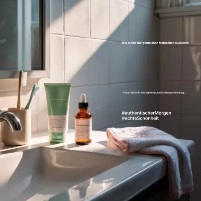 Weiße, minimalistische Social-Media-Quadrate für Hautpflegewerbung