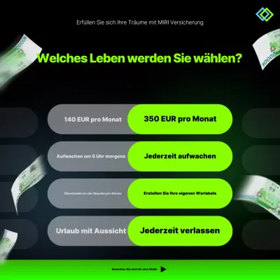 Grüne, moderne Lifestyle-Werbung