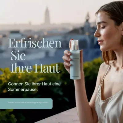 Grüne, elegante Hautpflege-Werbung in den sozialen Medien