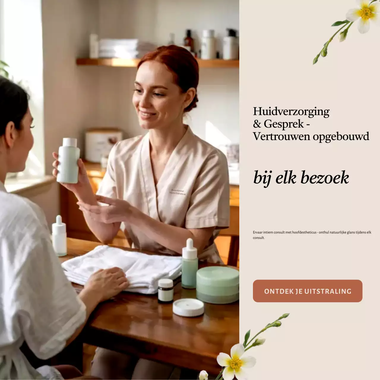 Beige Elegante Huidverzorging Advertentie Social Media Vierkanten