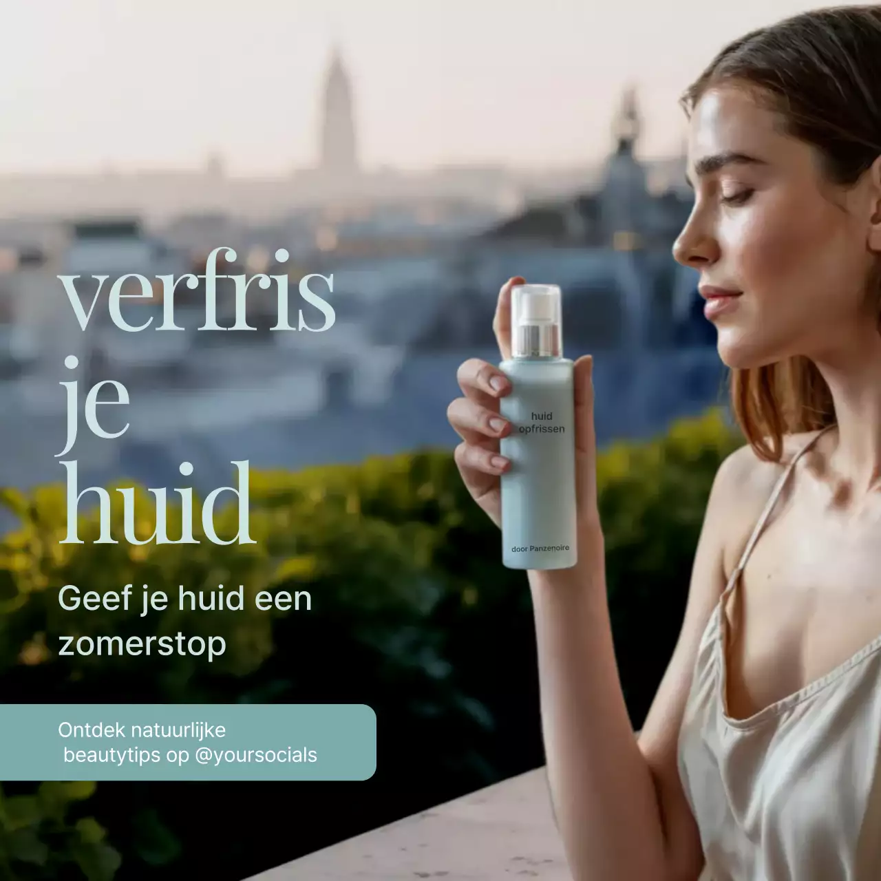 Groene Elegante Huidverzorging Advertentie Social Media Squares