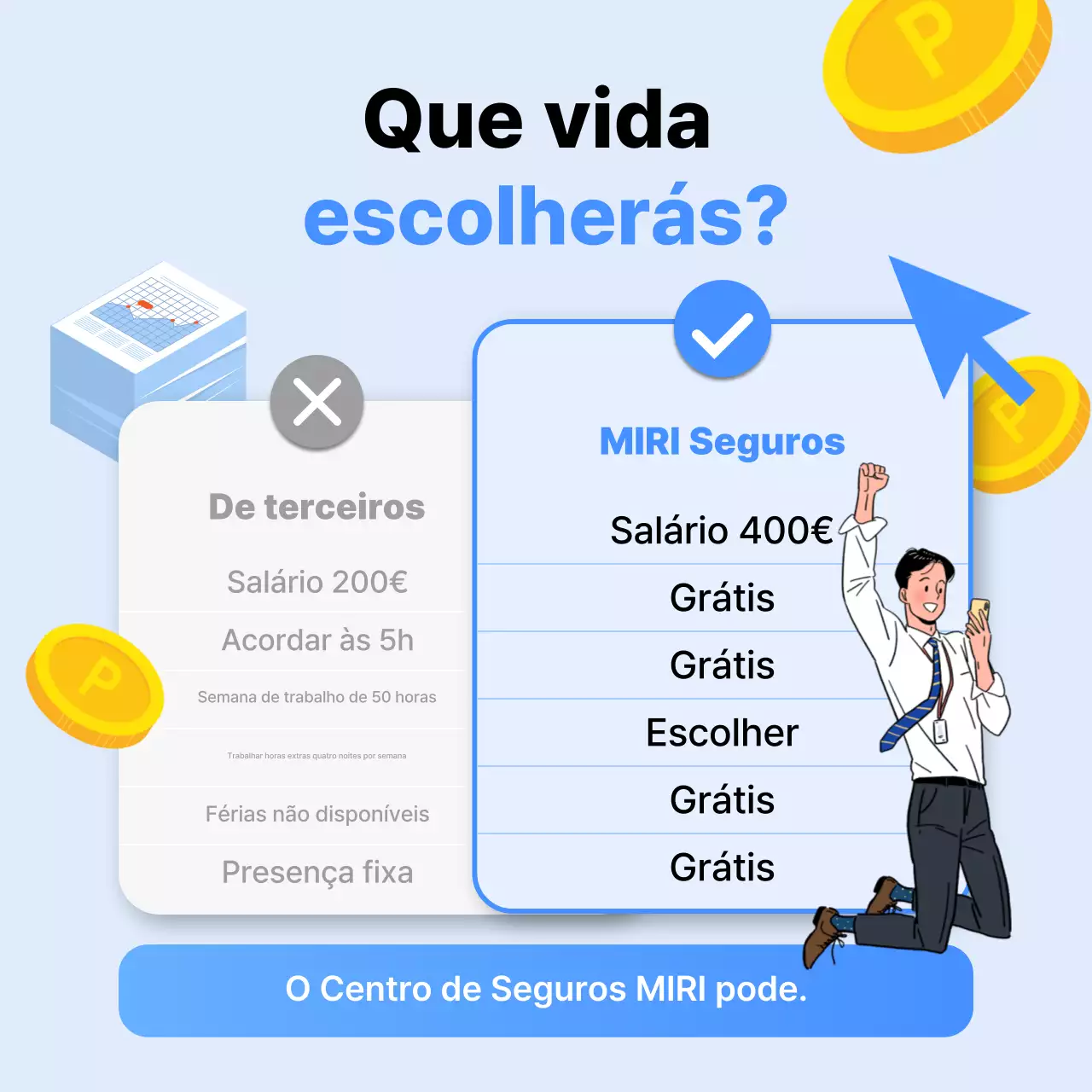 Anúncio de seleção limpa azul celeste
