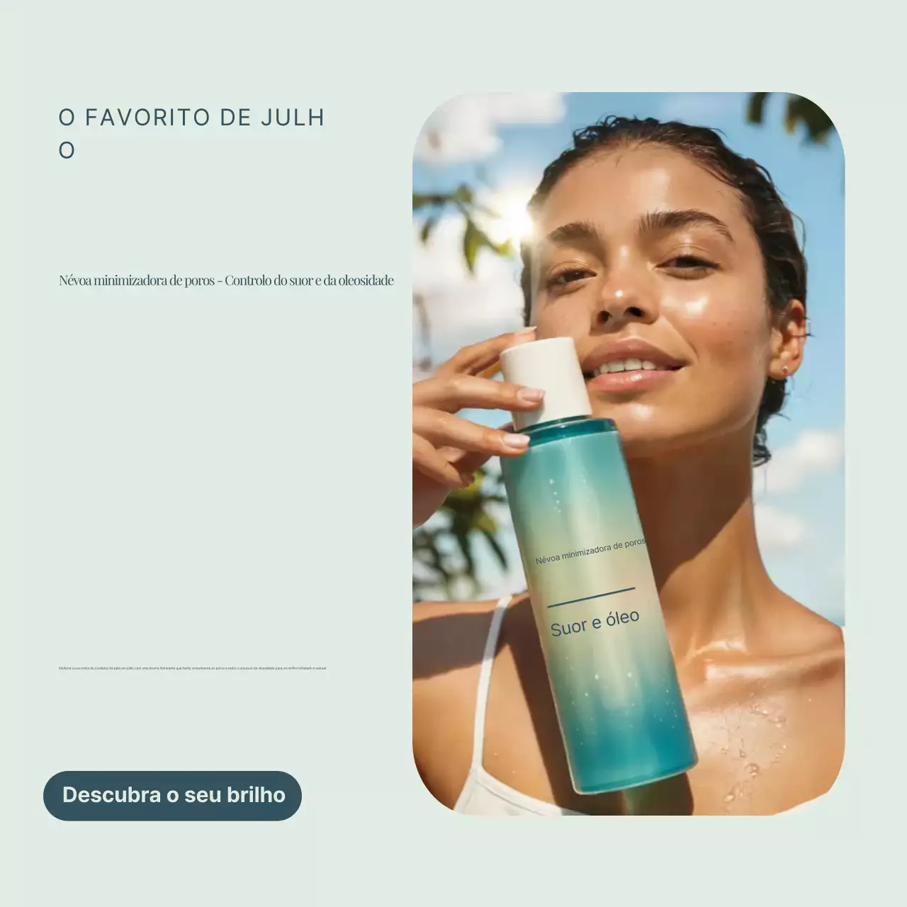 Promoção de cuidados com a pele modernos da Mint em quadrados de mídia social