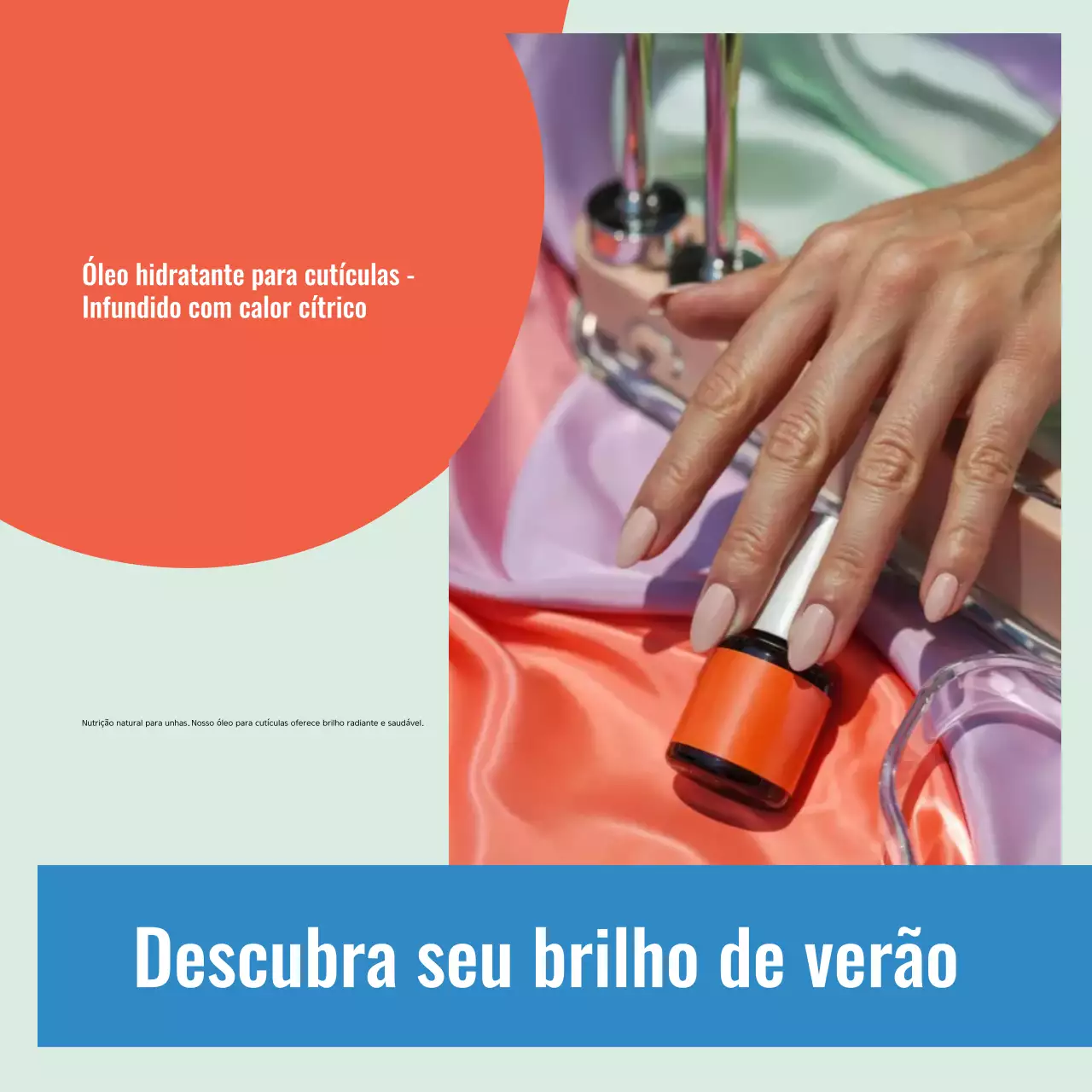 Anúncio de cuidados com a pele modernos em laranja na mídia social