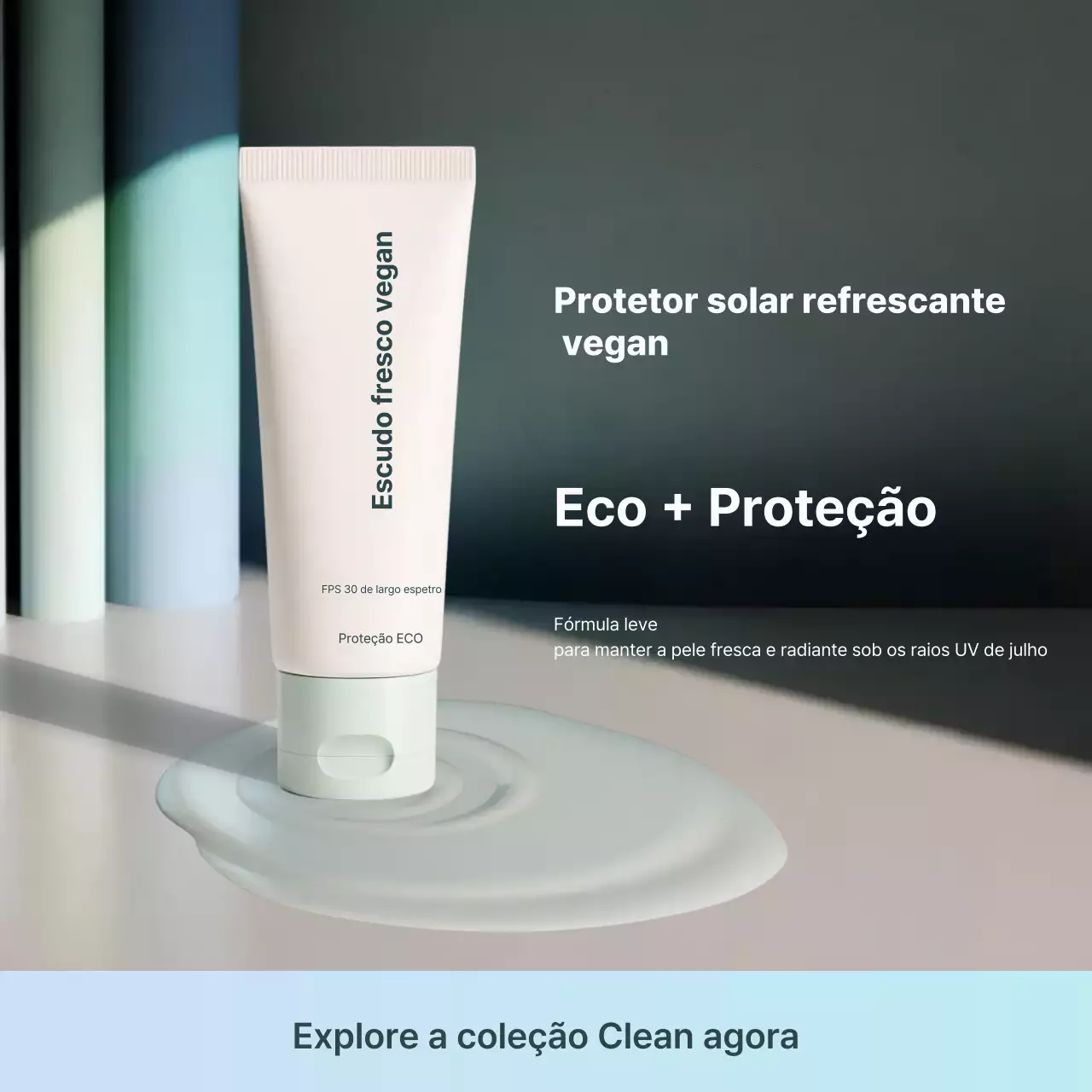 Anúncio de cuidados com a pele modernos da Mint em quadrados de mídia social