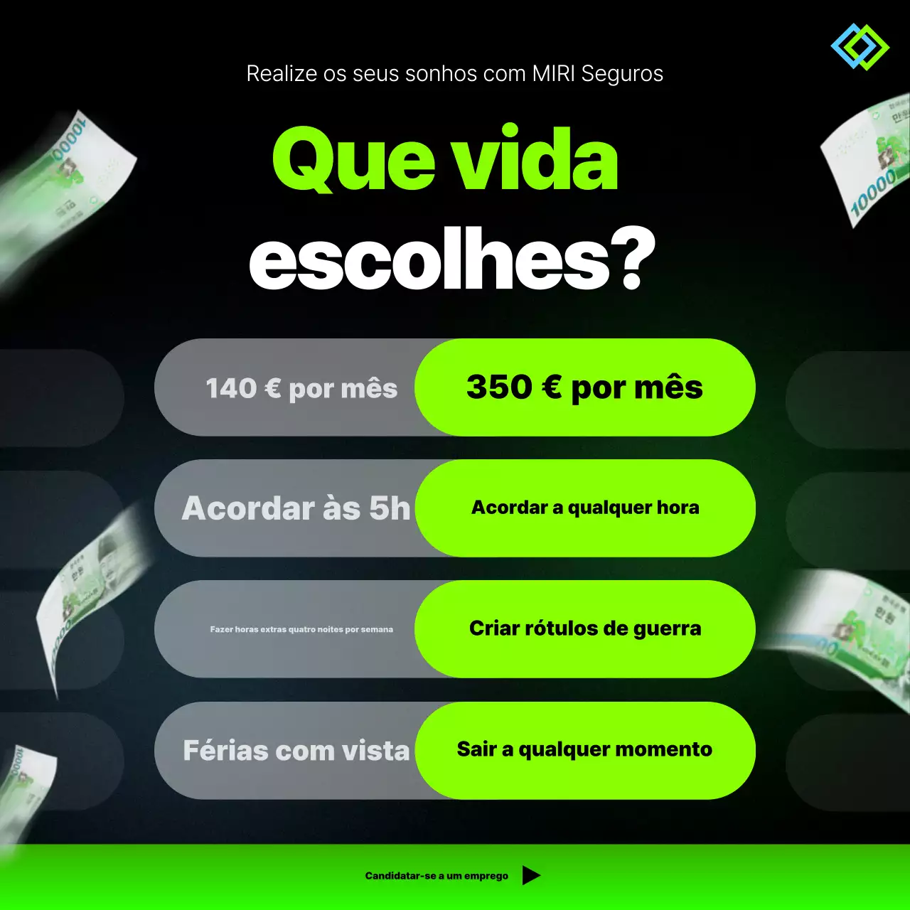 Anúncio de estilo de vida moderno e verde