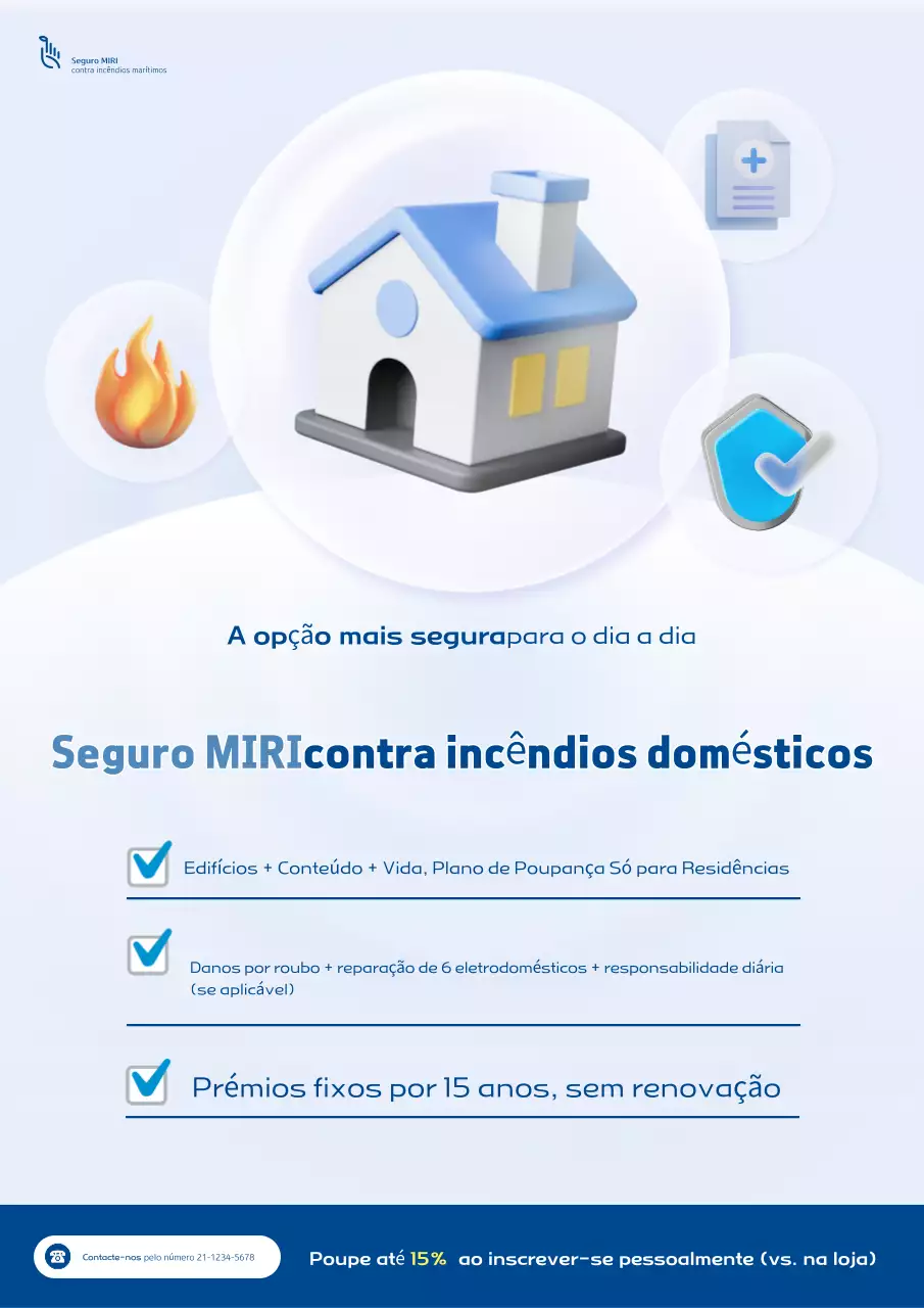 Anúncio de Seguro Moderno Azul