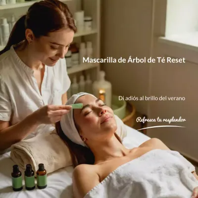 Publicidad de cuidado de la piel beige moderna en redes sociales