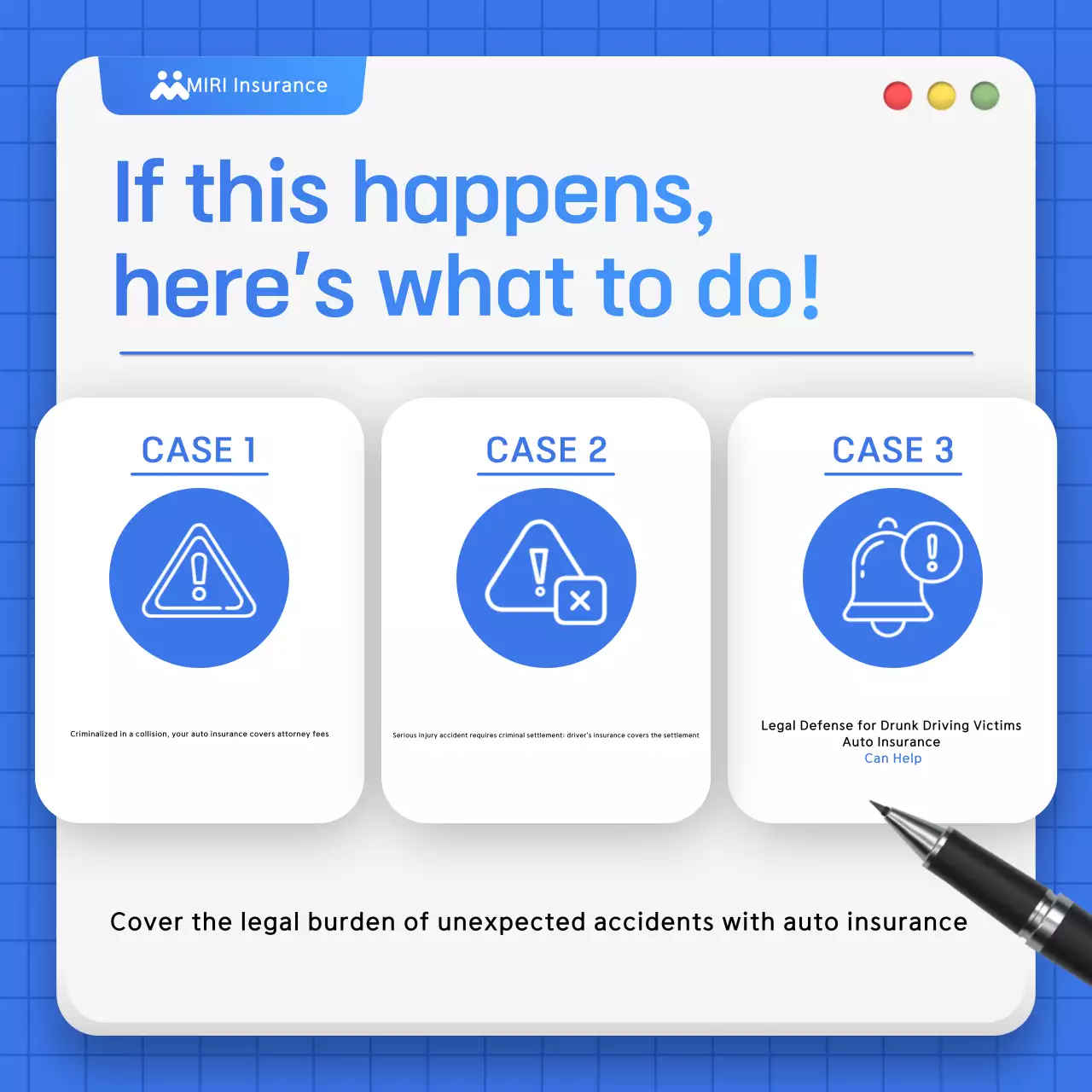 Anúncio de Seguro Automotivo Simples Azul