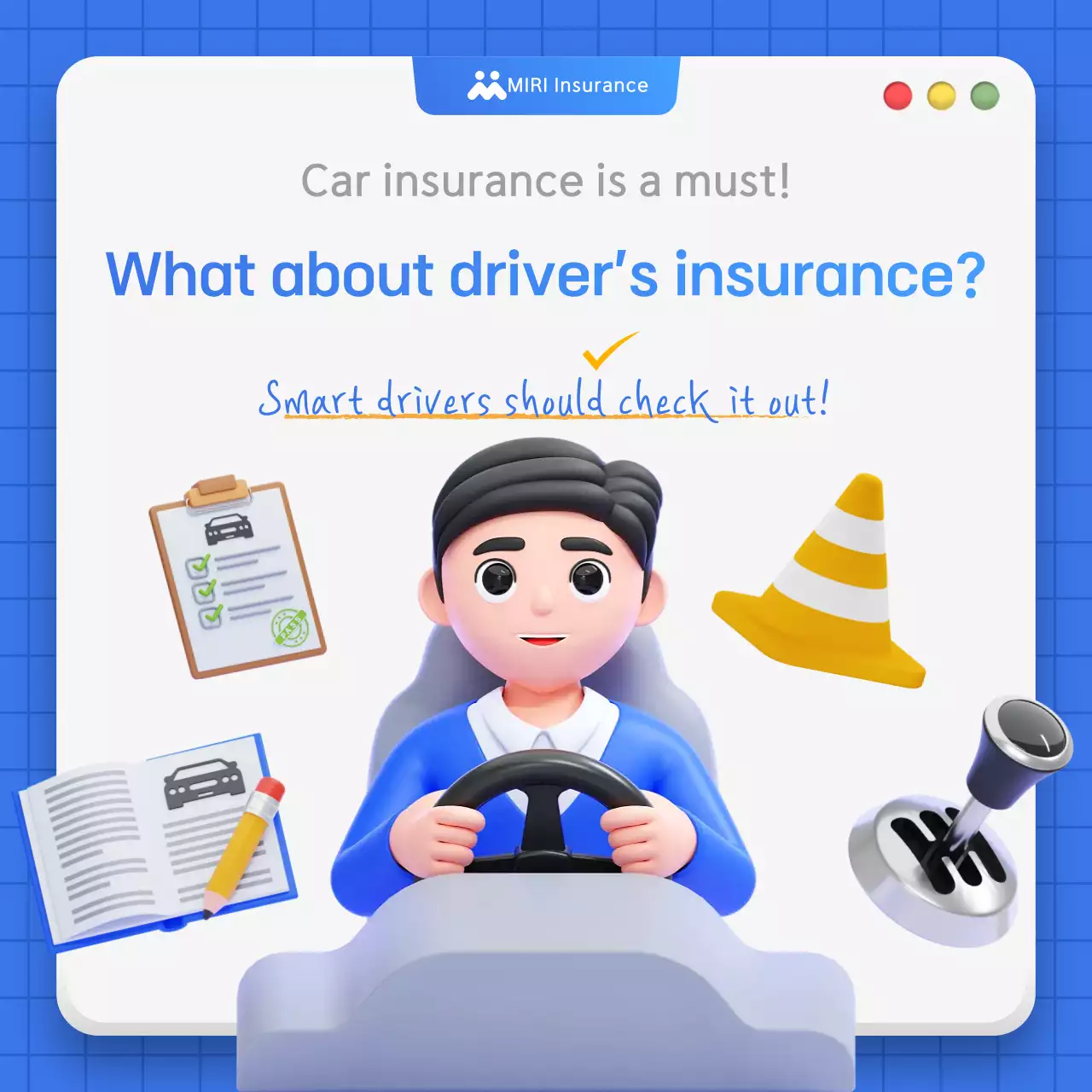 Anúncio de Seguro Automotivo Simples Azul