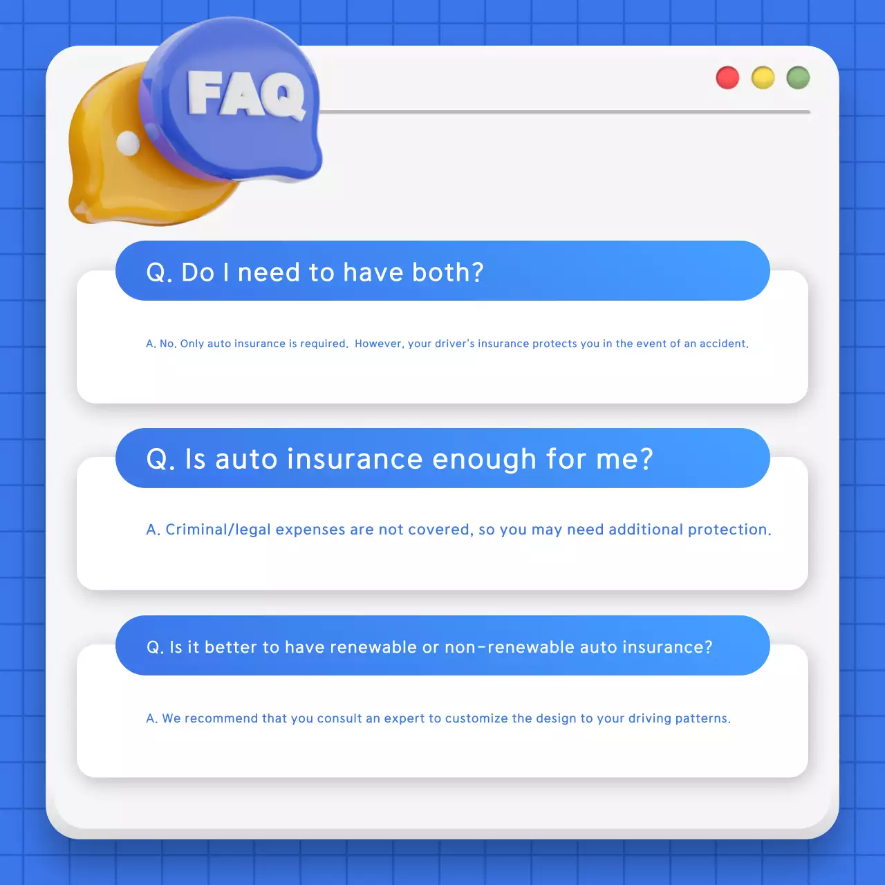 Anúncio de Seguro Automotivo Simples Azul