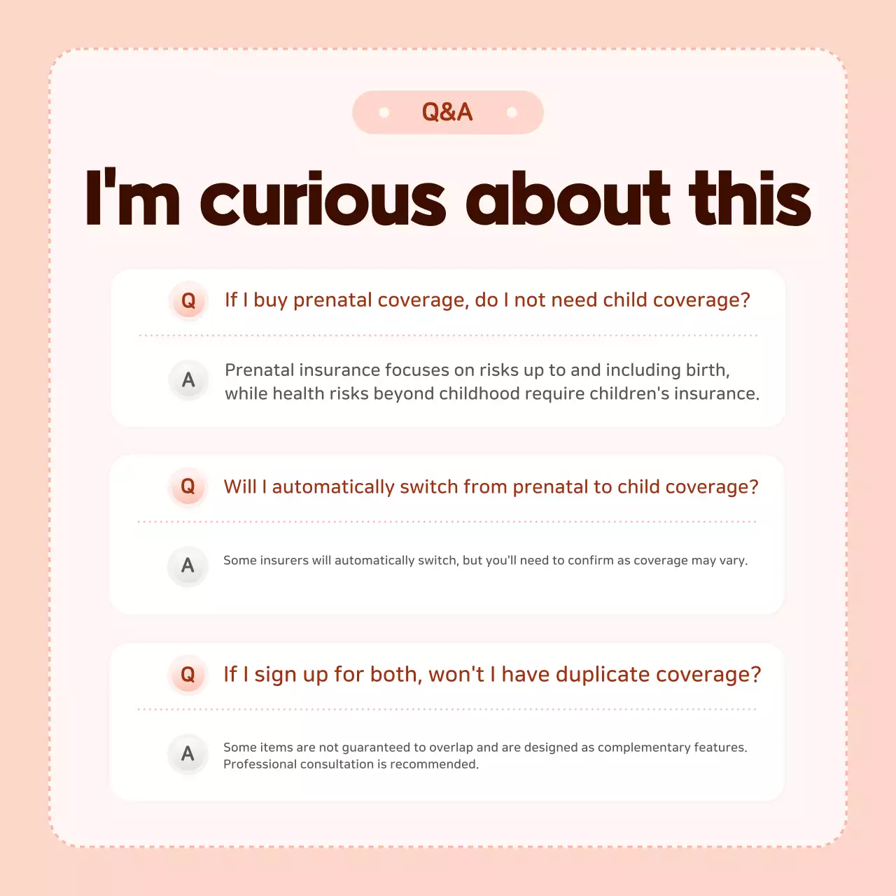 Informações sobre o seguro Pink Baby