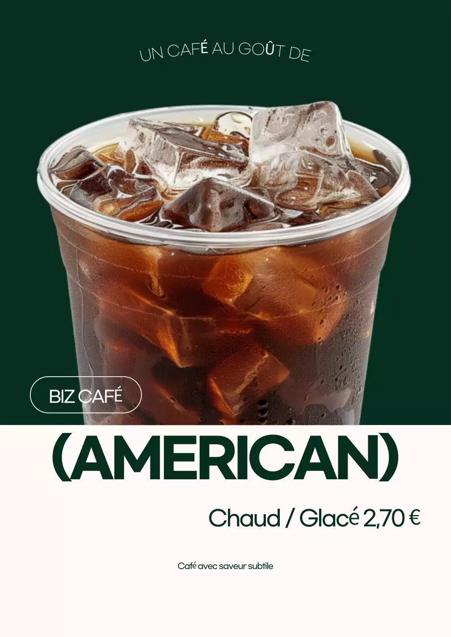 Publicité pour le café vert moderne