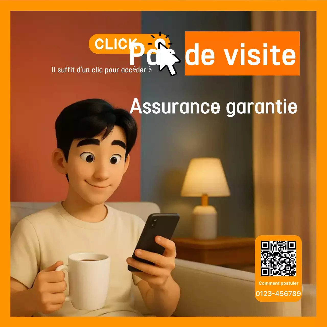 Publicité d'assurance simple orange
