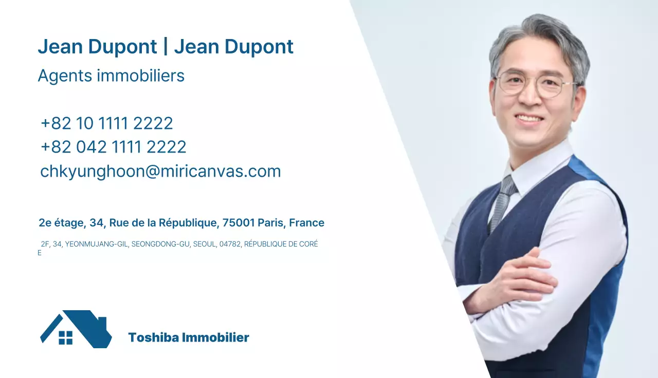 Logo immobilier simple et bleu