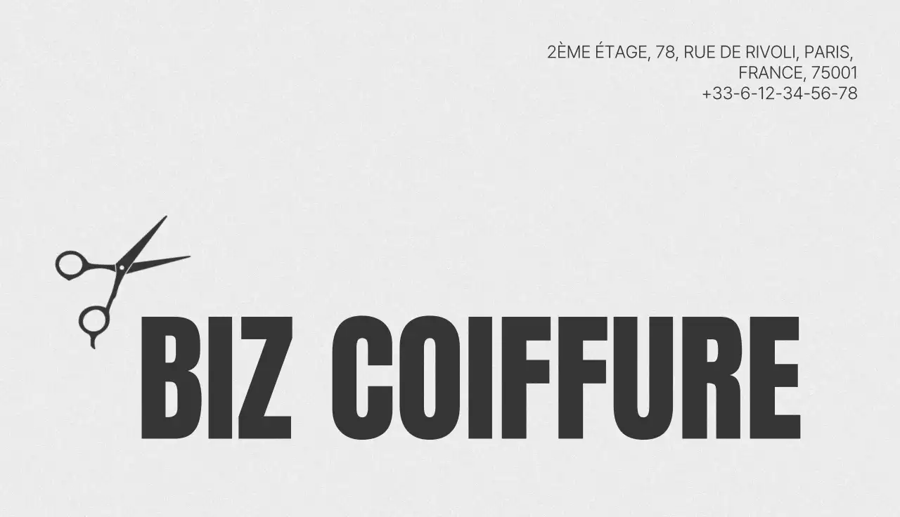 Carte de visite de salon de beauté simple et grise