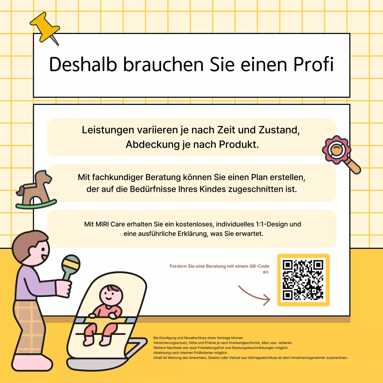 Anzeige der Yellow Baby-Versicherung