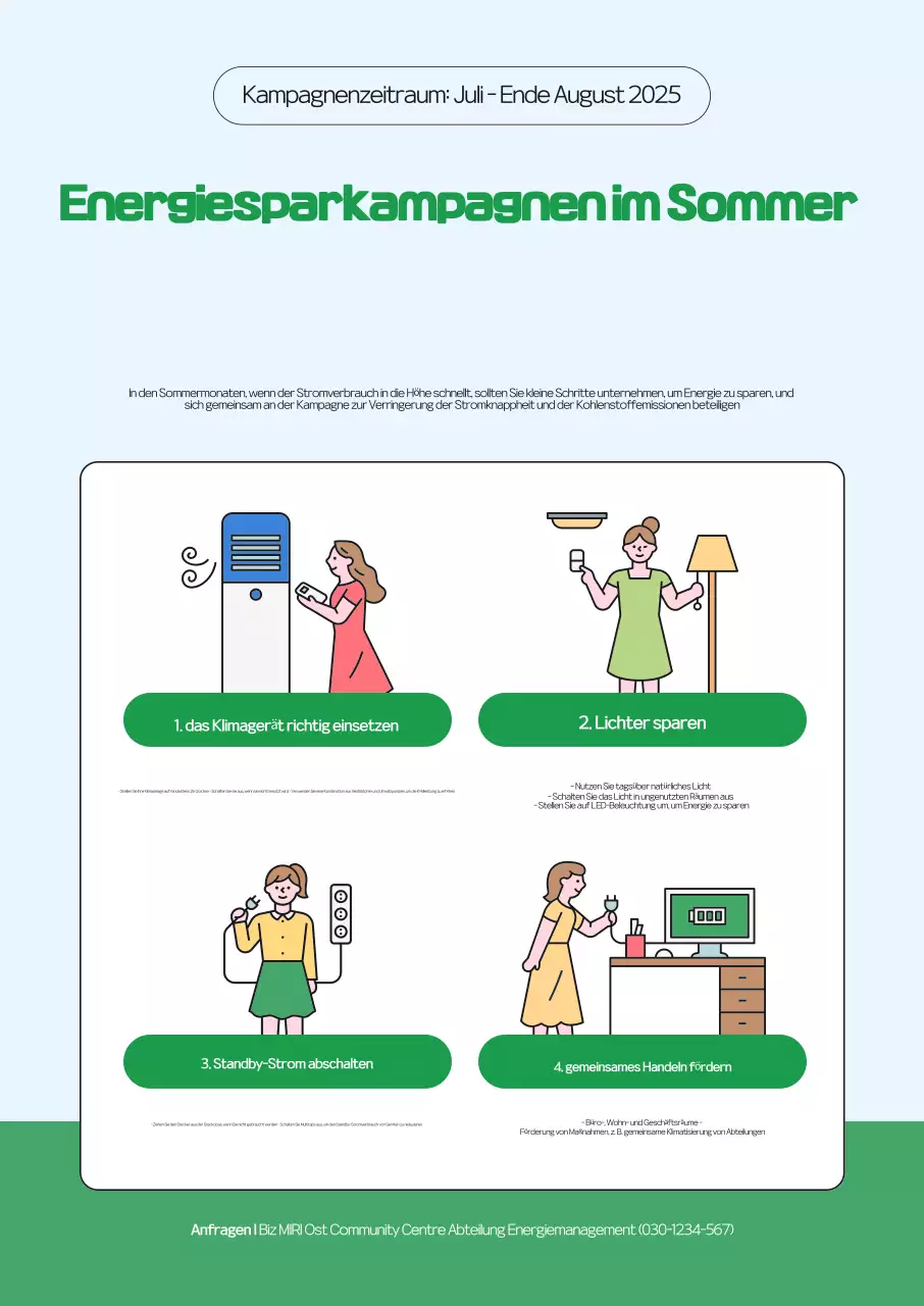 Leitfaden der Sky Blue-Kampagne zur Einsparung sauberer Energie