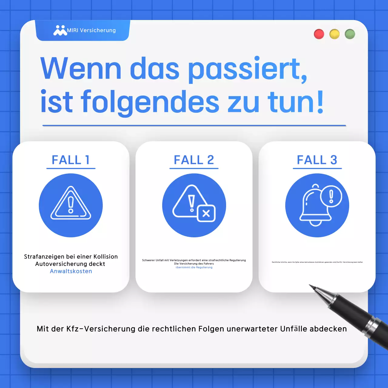 Blue Simple Autoversicherungsanzeige