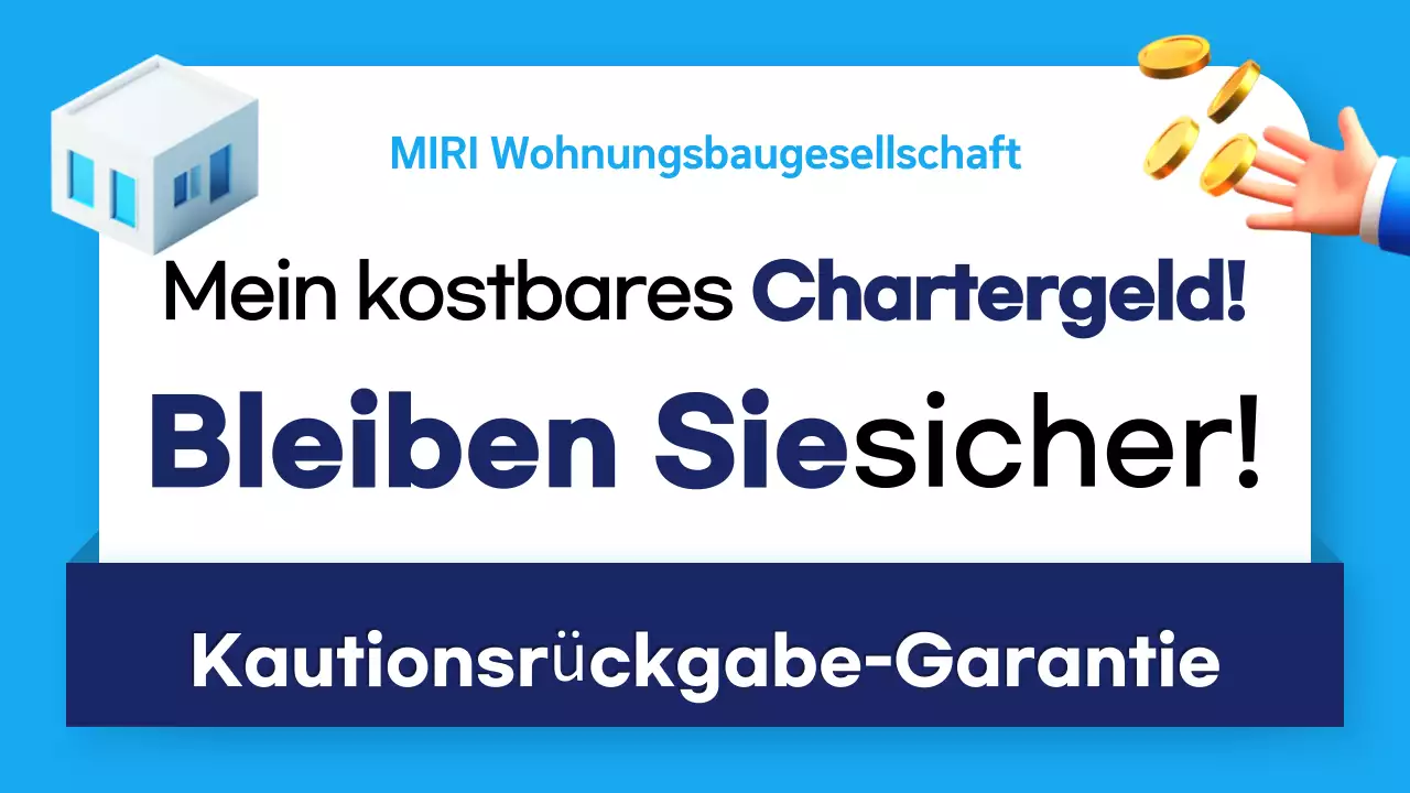 Moderner blauer und marineblauer Haupttitel mit Kautionsrückgabegarantie