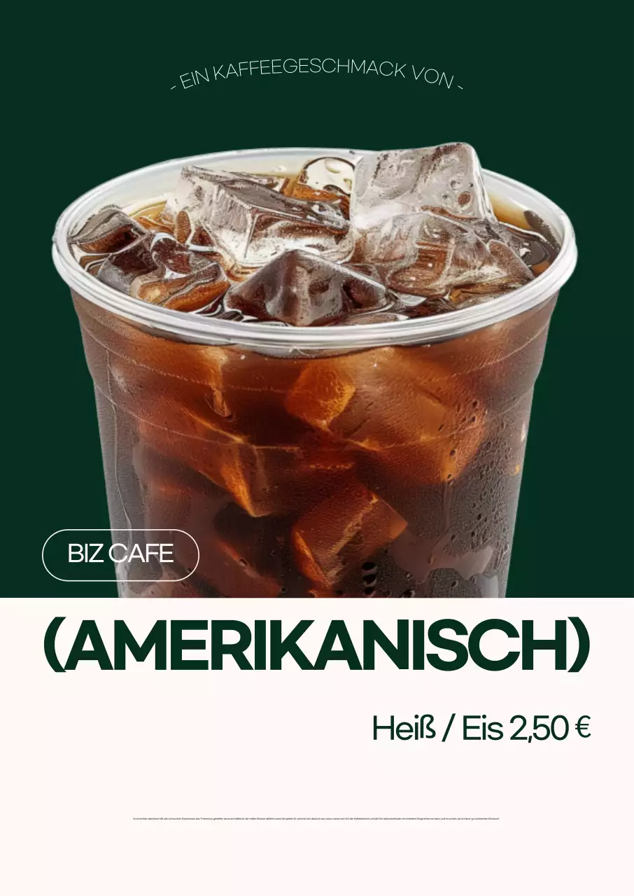 Werbung für grünen modernen Kaffee