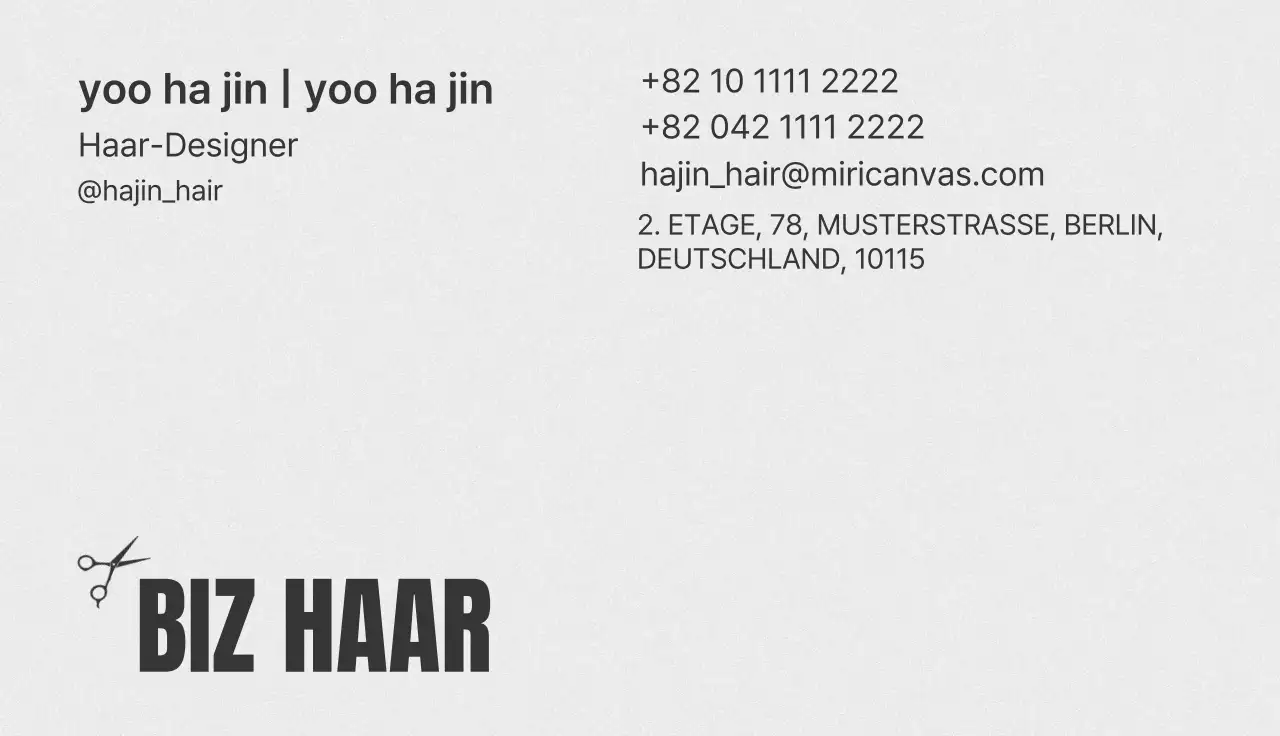 Graue einfache Schönheitssalon-Visitenkarte