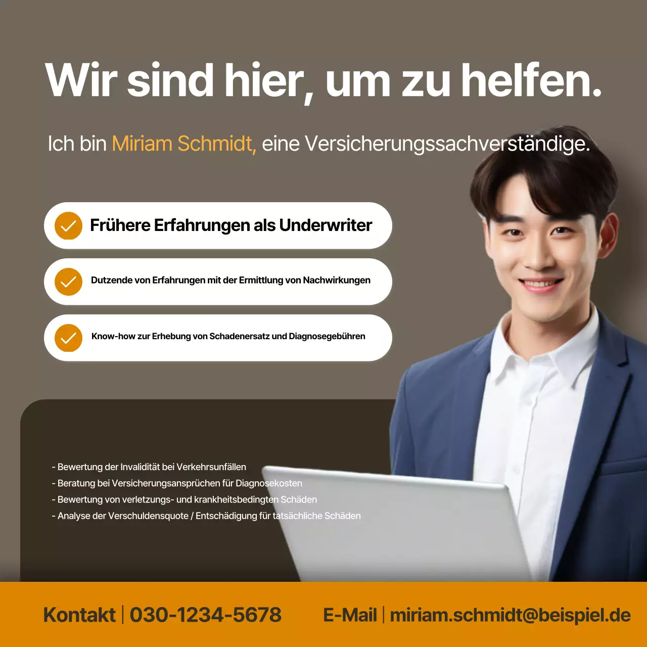Anzeige der Brown Modern Insurance